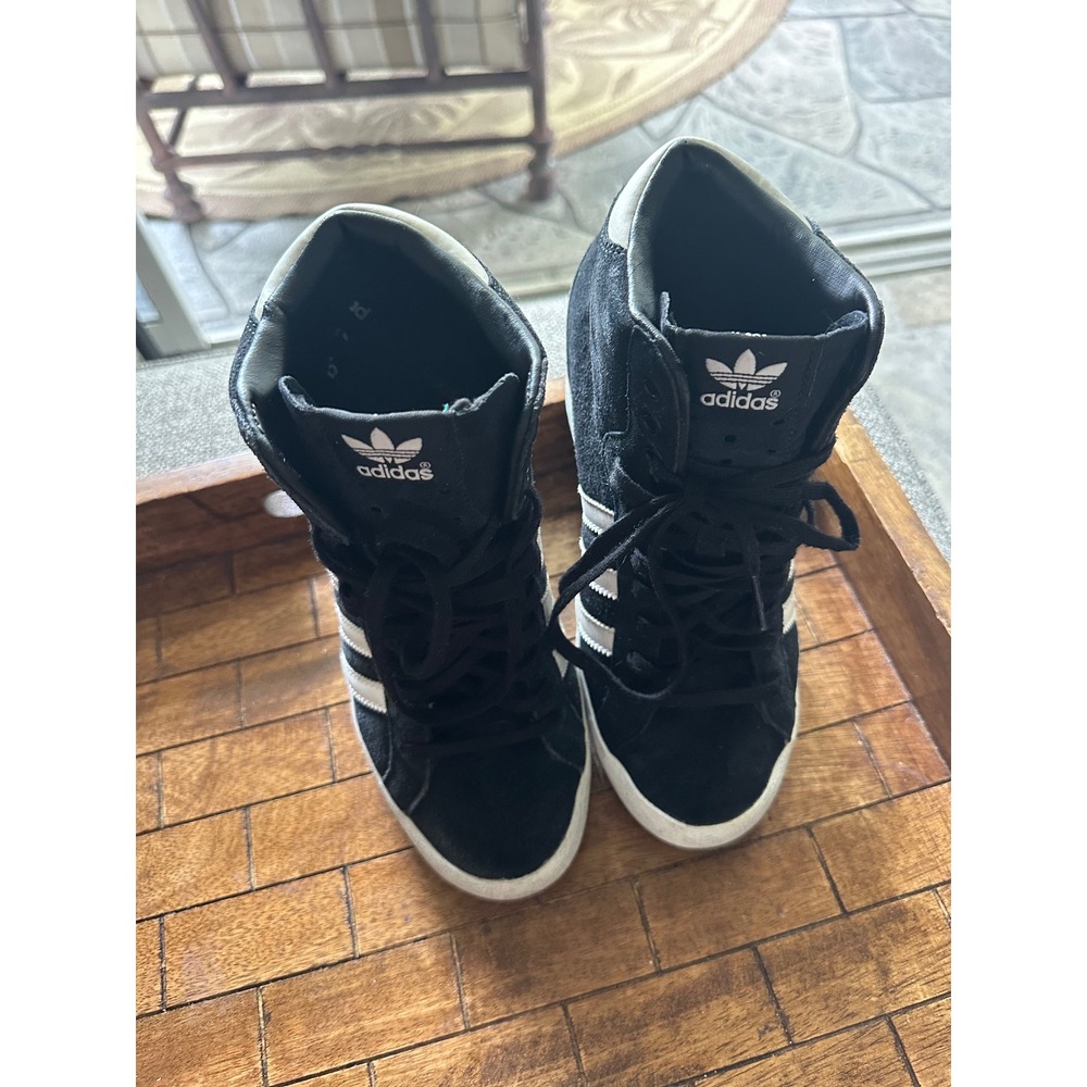 Adidas Originals Amberlight Up Wedge Sneakers Black White G95850 Womens 7.5 VGUC